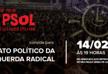 14/02: TODXS AO ATO POLÍTICO DA ESQUERDA RADICAL EM SÃO PAULO