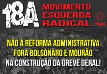 Nota do Movimento Esquerda Radical convocando o 18A