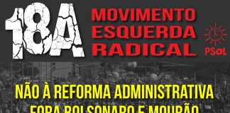 Nota do Movimento Esquerda Radical convocando o 18A
