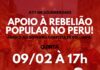 Ato dia 9 em apoio à rebelião popular no Peru