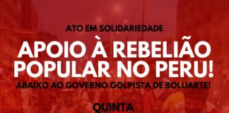 Ato dia 9 em apoio à rebelião popular no Peru