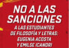 Não às sanções contra as estudantes de Filosofia e Letras Eugenia Acosta e Emilse Icandri