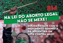 Toda solidariedade à luta do movimento feminista na Argentina