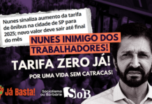 Tarifa zero já! Ricardo Nunes inimigo dos trabalhadores!